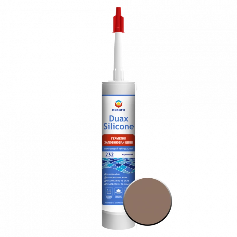 Герметик силиконовый нейтральный Eskaro Duax Silicone №232 Коричневый 300 мл