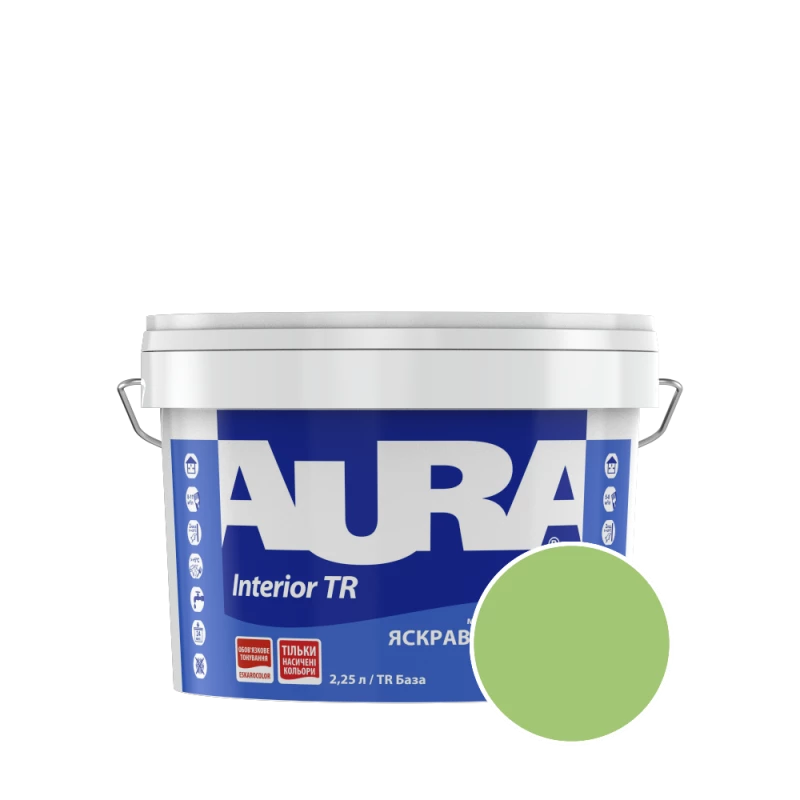 Краска интерьерная Aura Interior TR NCS 1050-G30Y (светло-фисташковый) матовая 2,25 л (2,72 кг)