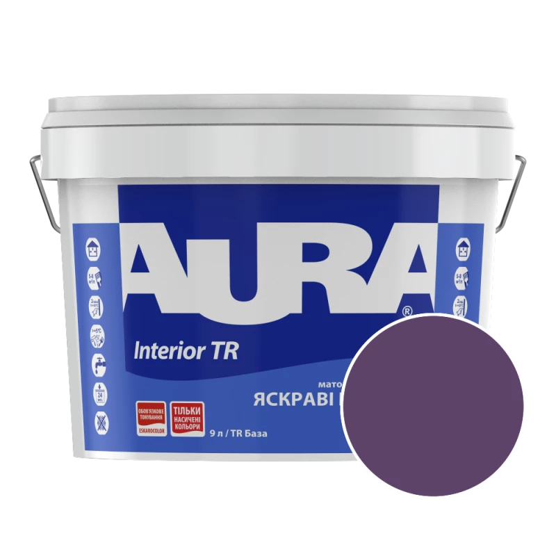 Фарба інтер'єрна Aura Interior TR NCS 5040-R50B (сливовий) матова 9 л (11,34кг) 