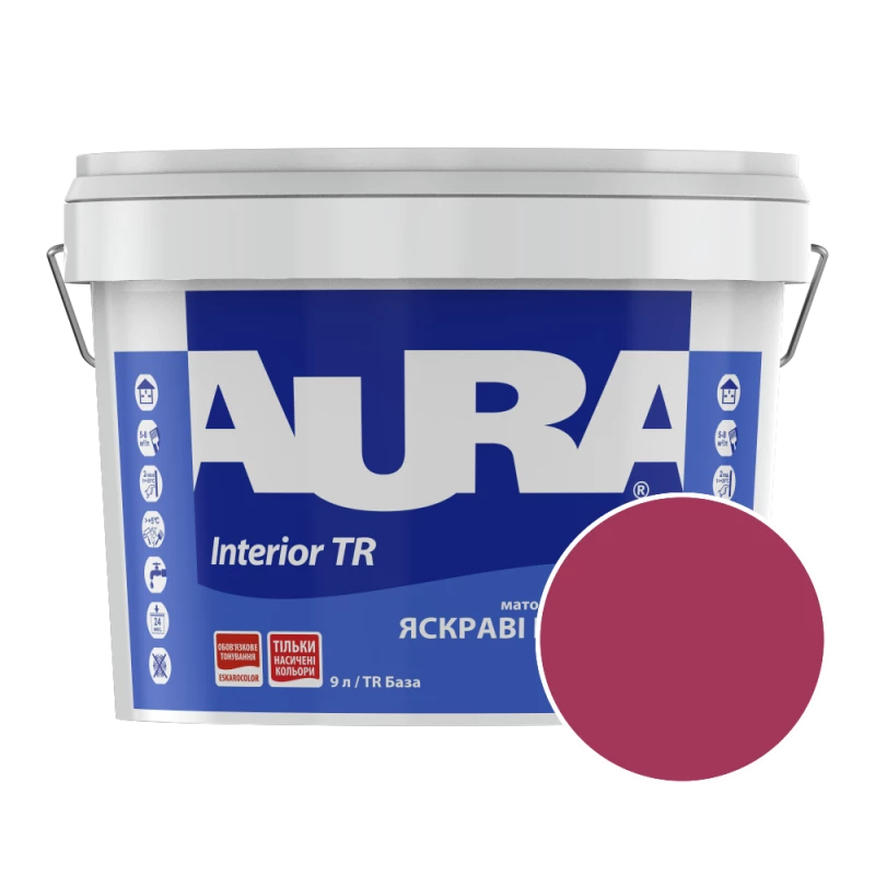 Краска интерьерная Aura Interior TR NCS S 1575-R10B (кирпично-розовый) матовая 9 л (11,34кг) 