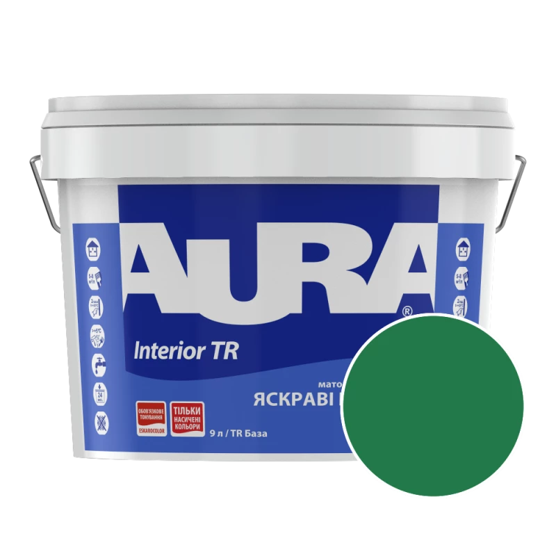 Краска интерьерная Aura Interior TR RAL 160 40 55 (хвойный) матовая 9 л (11,34кг) 
