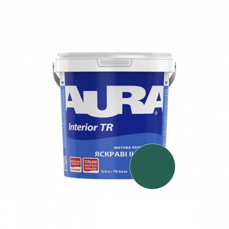 Фарба інтер'єрна Aura Interior TR RAL 180 30 35 (темно-смарагдовий) матова 0,9 л (1,13 кг)