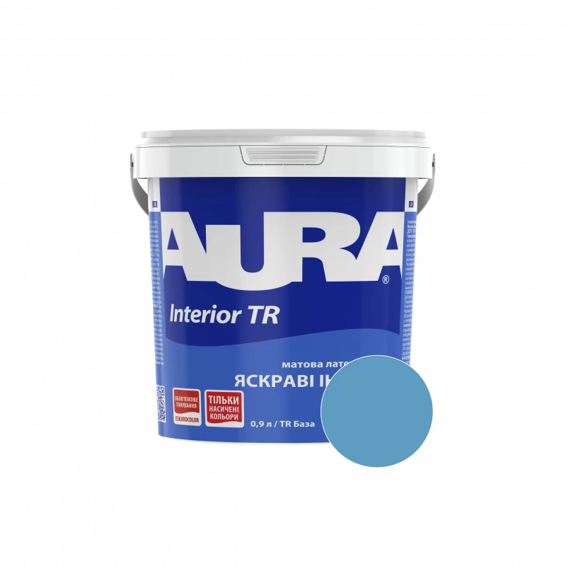 Фарба інтер'єрна Aura Interior TR RAL 240 60 30 (бірюзово-синій) матова 0,9 л (1,13 кг)