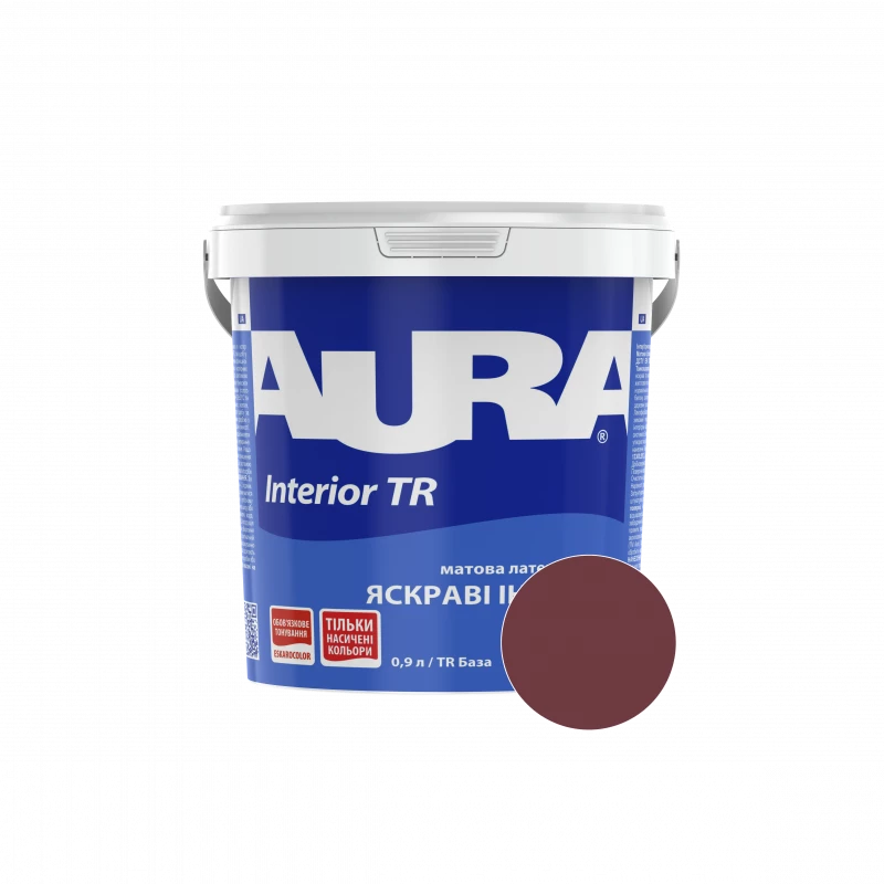 Фарба інтер'єрна Aura Interior TR RAL 3004 (теплий цегляно-рожевий) матова 0,9 л (1,13 кг)