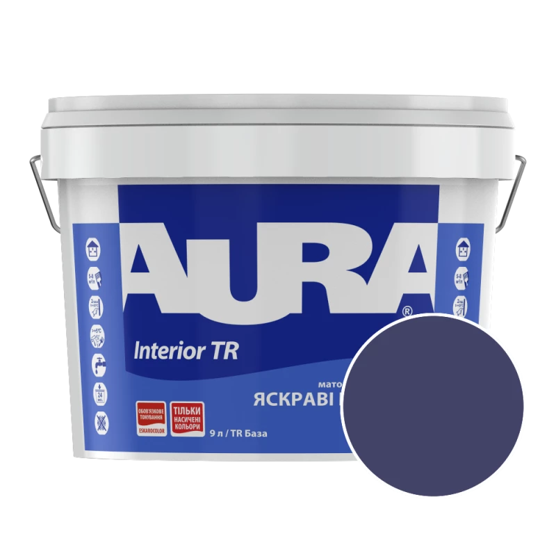 Фарба інтер'єрна Aura Interior TR RAL 5022 (холодний індиговий) матова 9 л (11,34кг) 