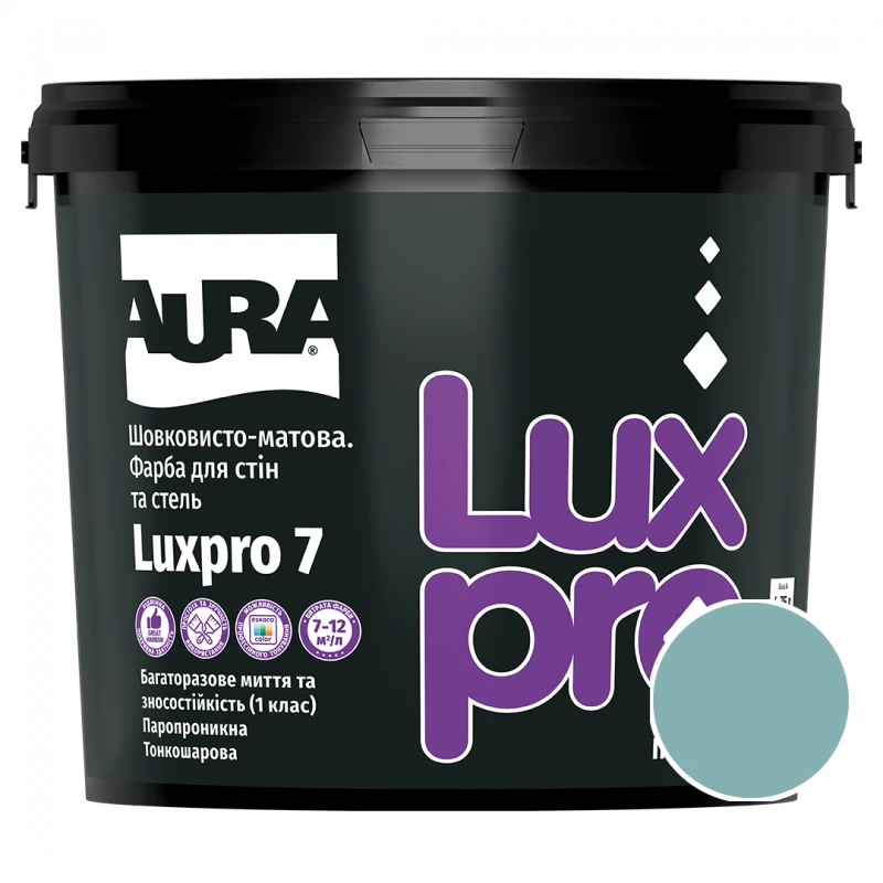 Фарба інтер'єрна Aura Luxpro 7 RAL 6034 (пастельна бірюза) шовковисто-матова 4,75 л
