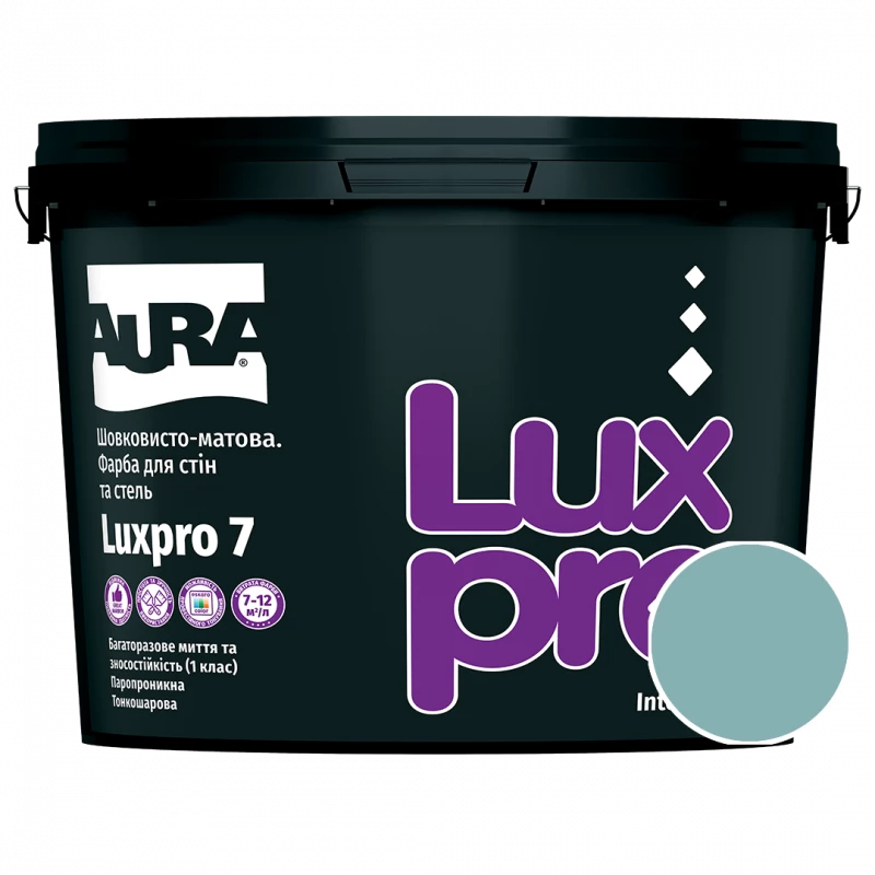 Фарба інтер'єрна Aura Luxpro 7 RAL 6034 (пастельна бірюза) шовковисто-матова 9,5 л