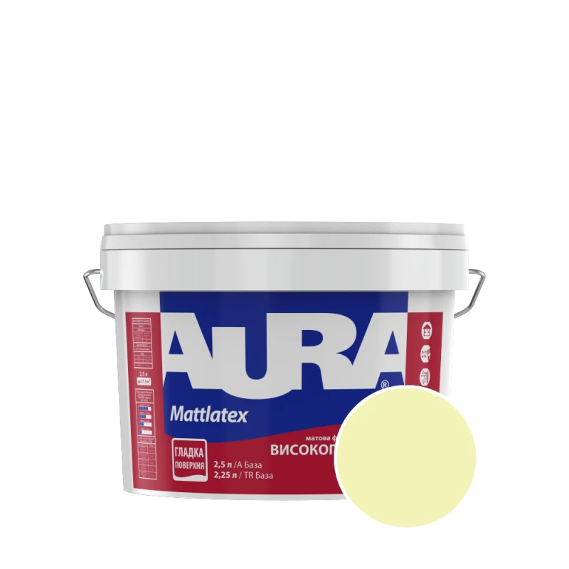 Фарба інтер'єрна миюча Aura Mattlatex NCS 0020-G70Y (ніжно-салатовий) матова 2.5 л