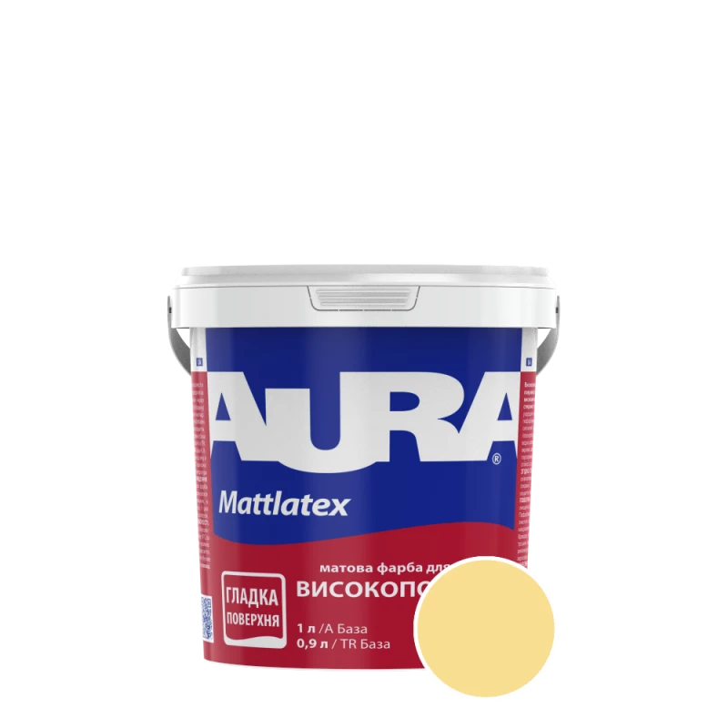 Краска интерьерная моющаяся Aura Mattlatex NCS S 0530-Y (светло-лимонный) матовая 1 л 