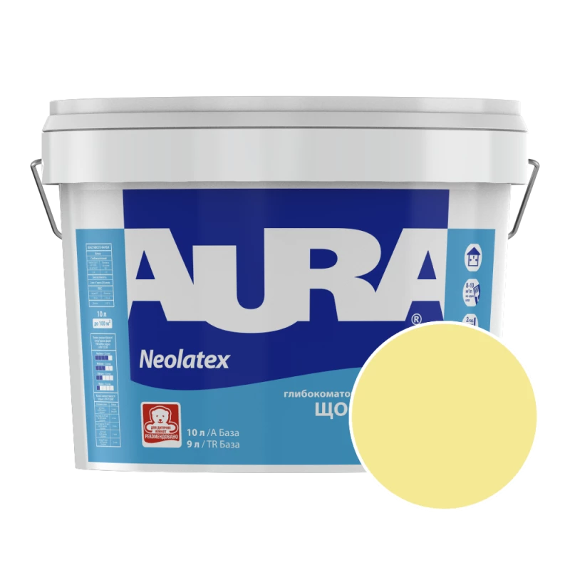 Фарба інтер'єрна латексна Aura Neolatex NCS 0030-G90Y (теплий ніжно-салатовий) глибокоматова 10 л