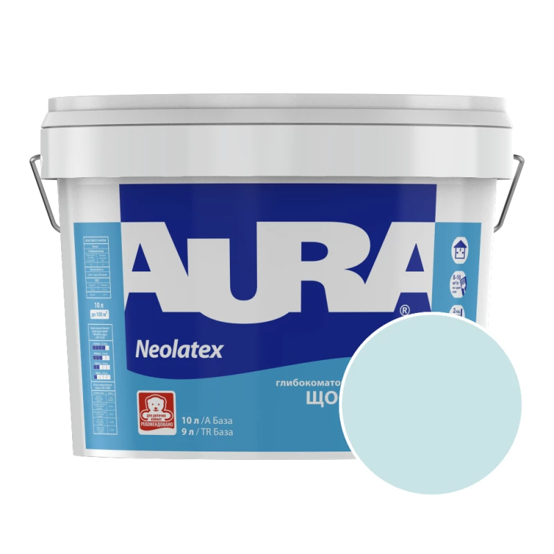 Краска интерьерная латексная Aura Neolatex NCS S 0515-B20G (нежный голубовато-серый 2) глубокоматовая 10 л