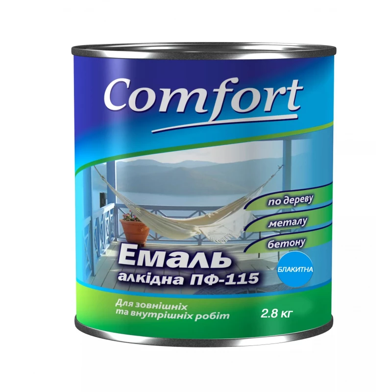 Алкидная краска эмаль ПФ-115 Comfort голубая 0.9 кг 2.8 кг