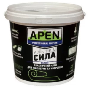 Клей для лінолеума, напольных покрытий APEN "Ультра сила" акриловый белый 1.2 кг
